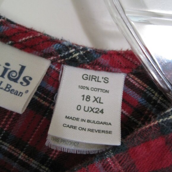 L.L. Bean L.L. kids plaid flannel dress with 2 patch pockets sz XL - Picture 4 of 7